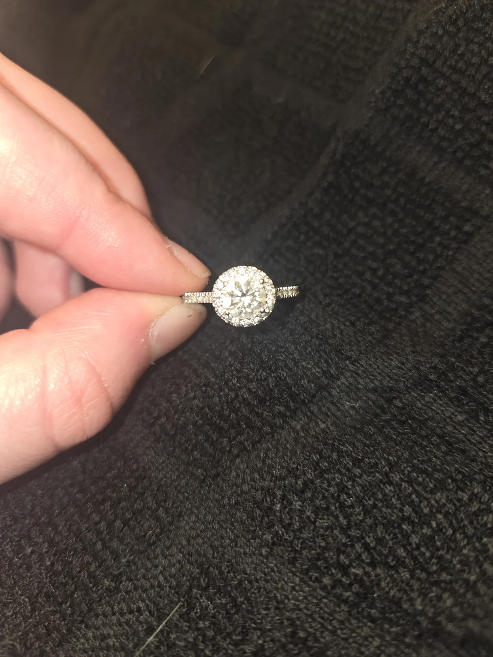 Classic Halo Diamond Engagement Ring in White Gold